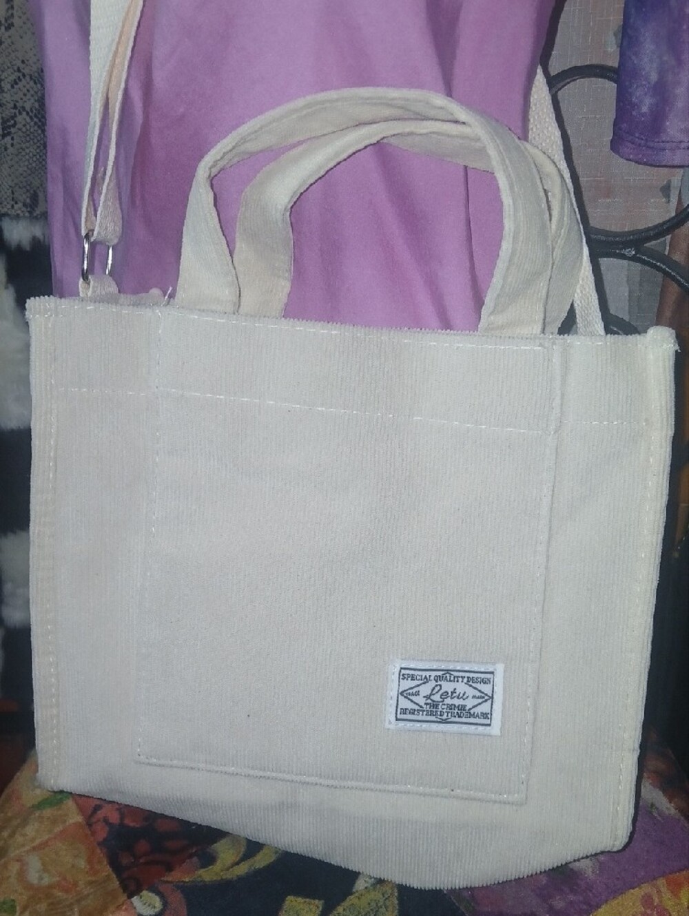 Letu Corduroy Crossbody Tote Bag